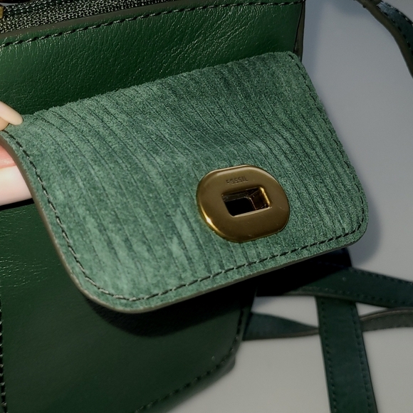 Fossil Harper Leather Phone Bag Pine Green - Picture 5 of 12